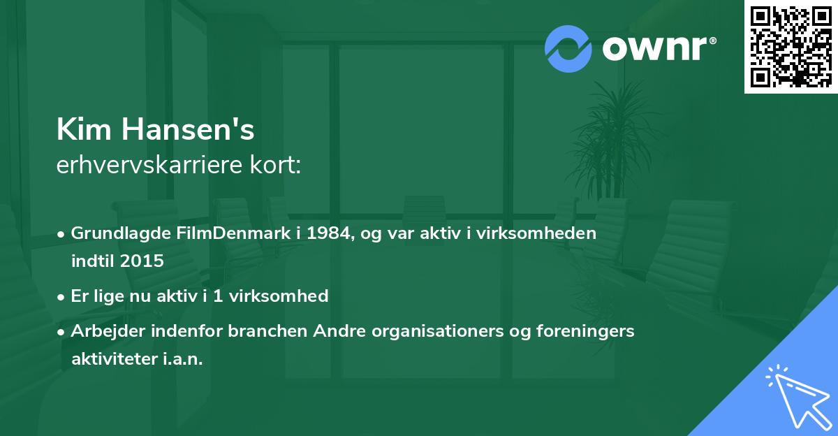 Kim Hansen's erhvervskarriere kort