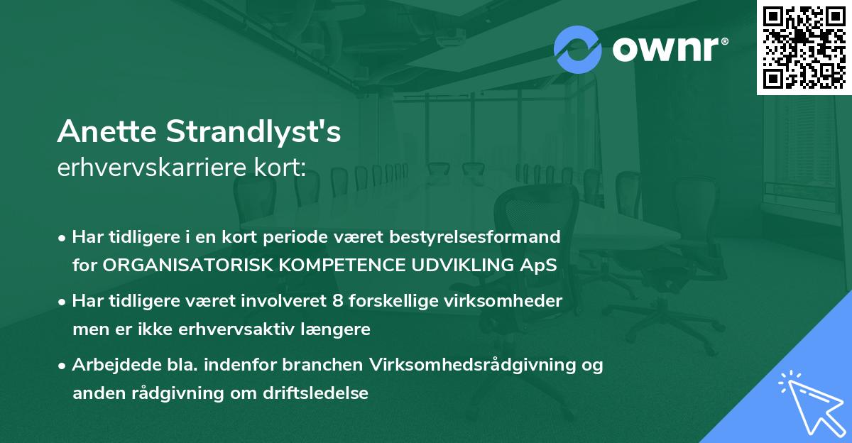 Anette Strandlyst's erhvervskarriere kort