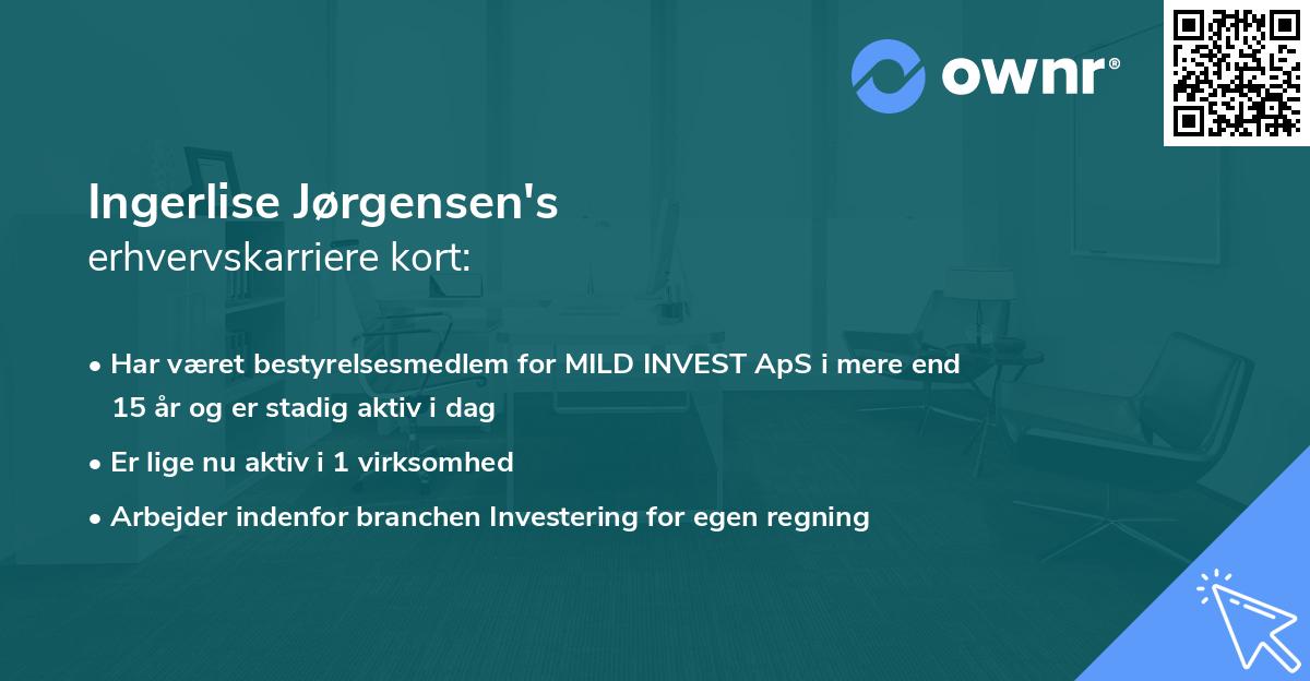 Ingerlise Jørgensen's erhvervskarriere kort