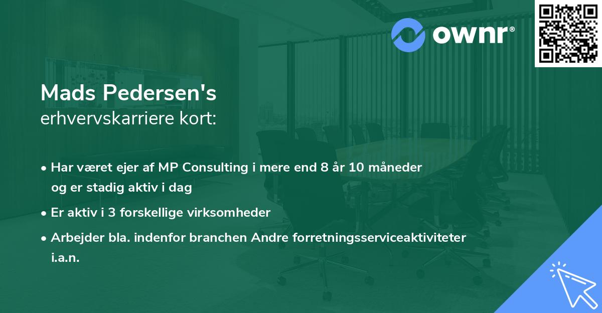 Mads Pedersen's erhvervskarriere kort