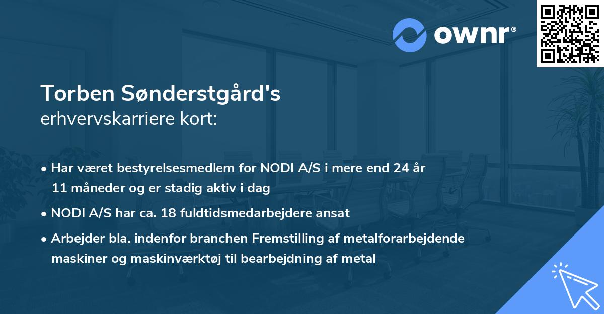 Torben Sønderstgård's erhvervskarriere kort