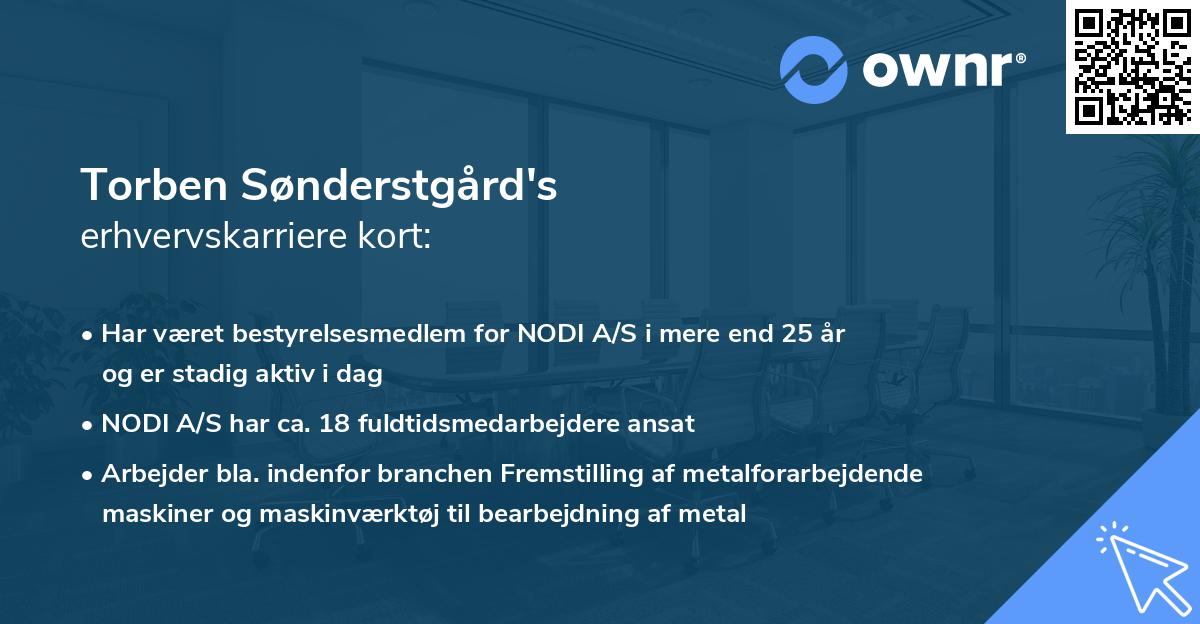 Torben Sønderstgård's erhvervskarriere kort