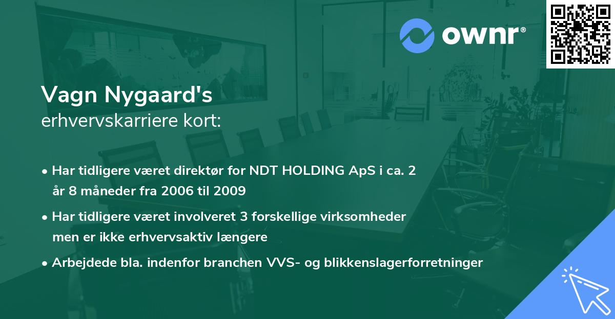 Vagn Nygaard's erhvervskarriere kort
