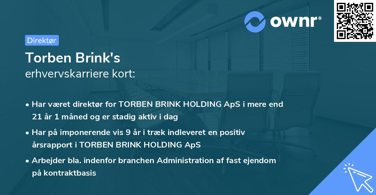 Torben Brink's erhvervskarriere kort