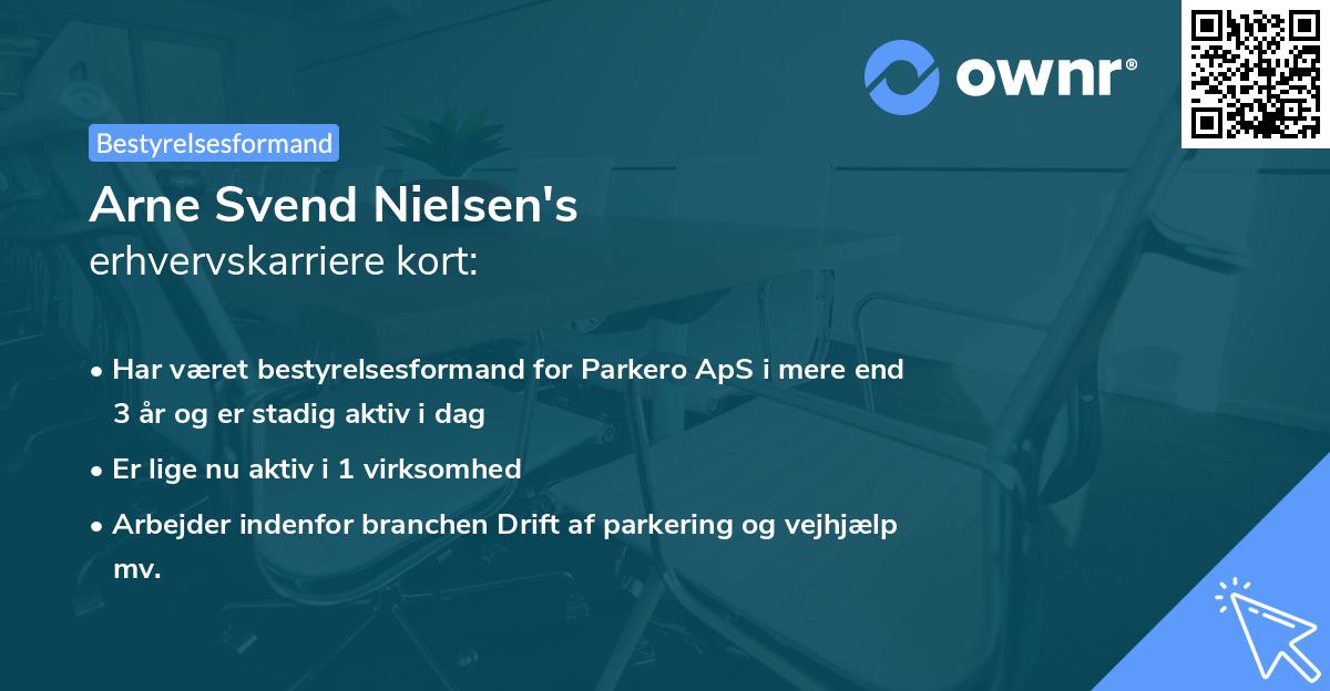 Arne Svend Nielsen's erhvervskarriere kort