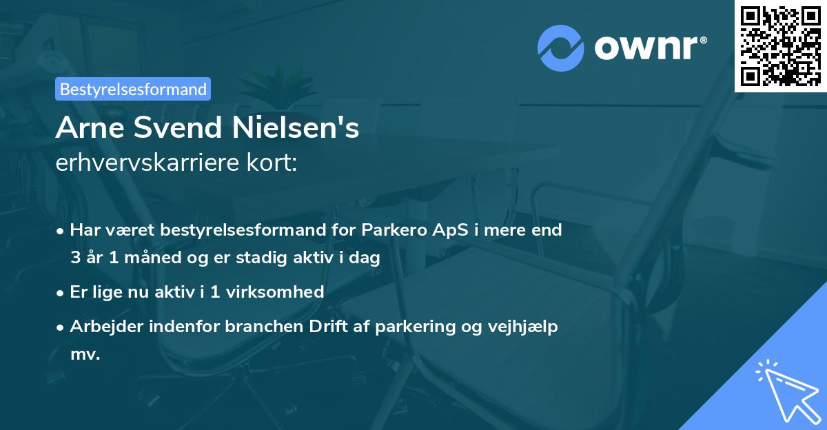 Arne Svend Nielsen's erhvervskarriere kort