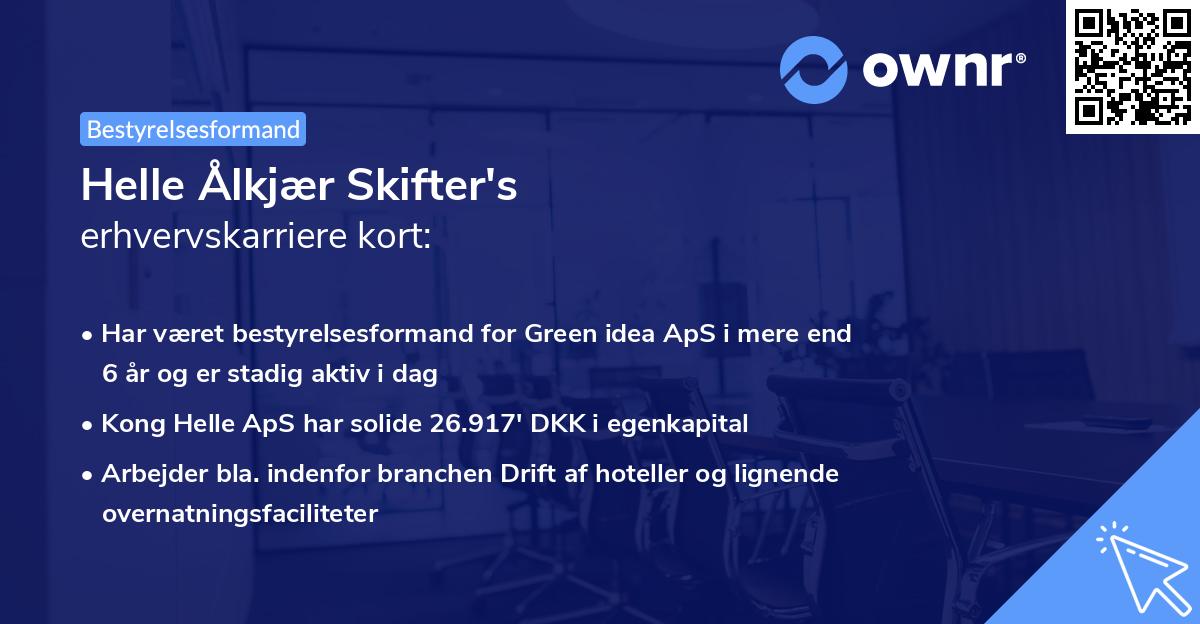 Helle Ålkjær Skifter's erhvervskarriere kort