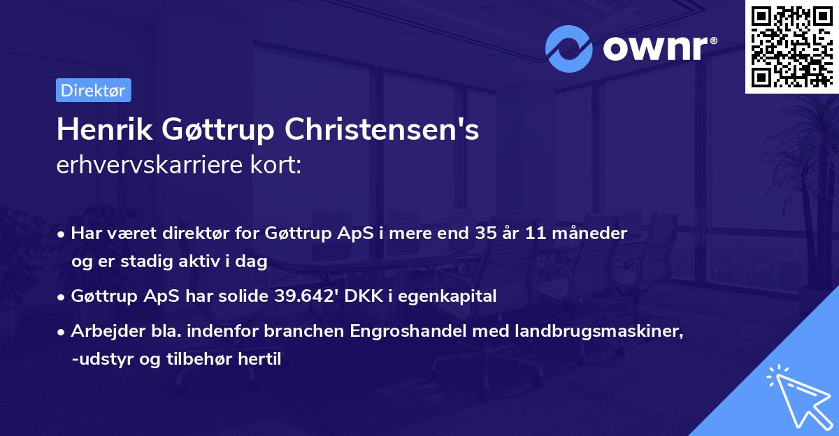Henrik Gøttrup Christensen's erhvervskarriere kort
