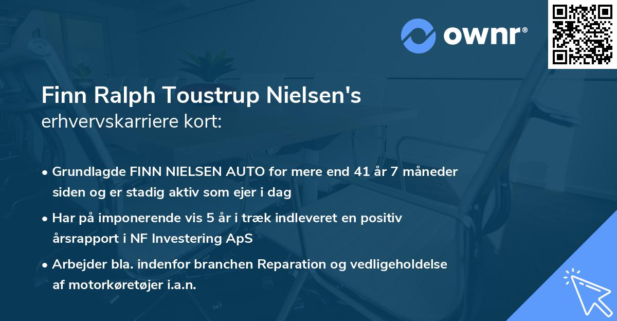 Finn Ralph Toustrup Nielsen's erhvervskarriere kort