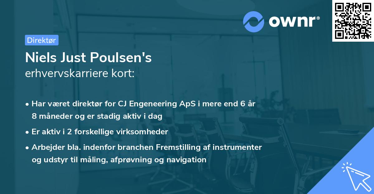 Niels Just Poulsen's erhvervskarriere kort