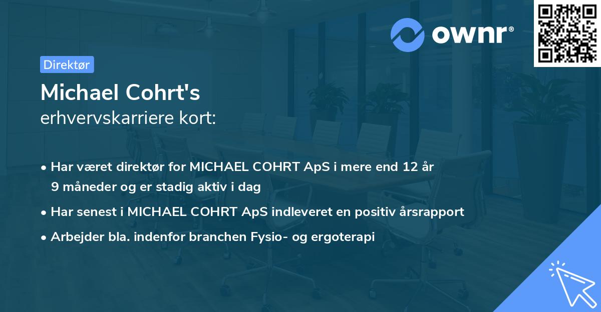 Michael Cohrt's erhvervskarriere kort