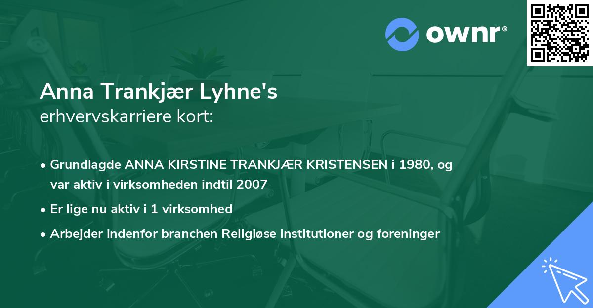 Anna Trankjær Lyhne's erhvervskarriere kort