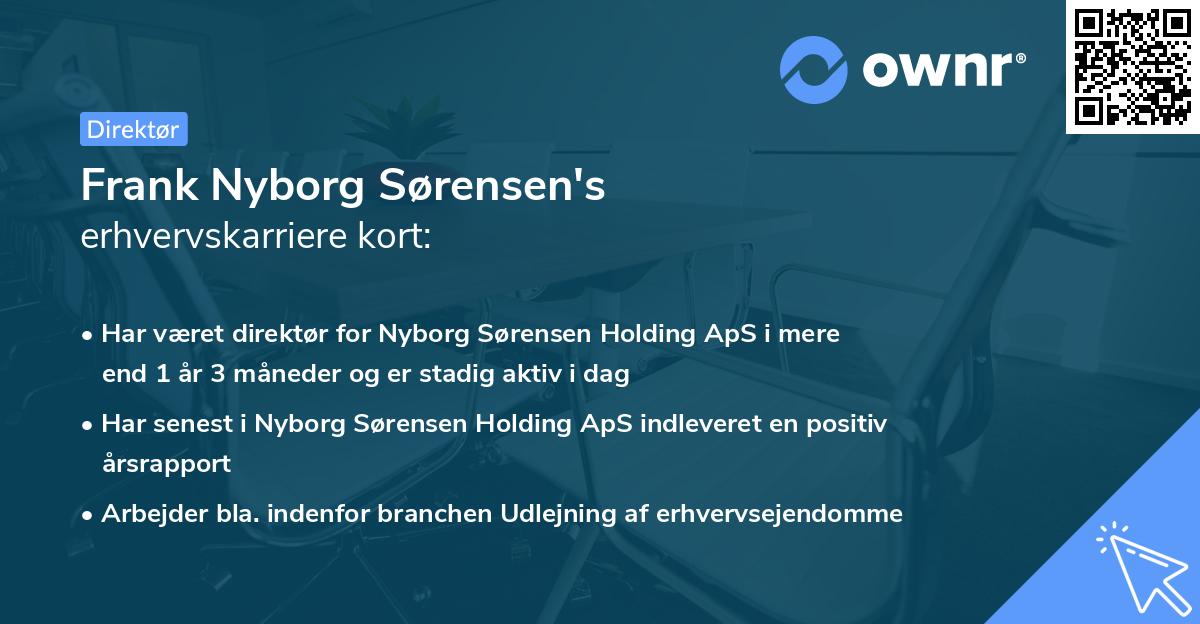 Frank Nyborg Sørensen's erhvervskarriere kort