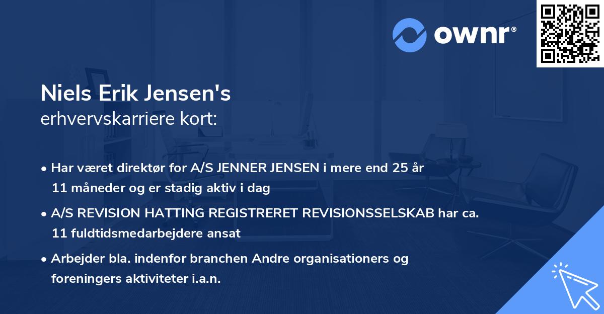 Niels Erik Jensen's erhvervskarriere kort