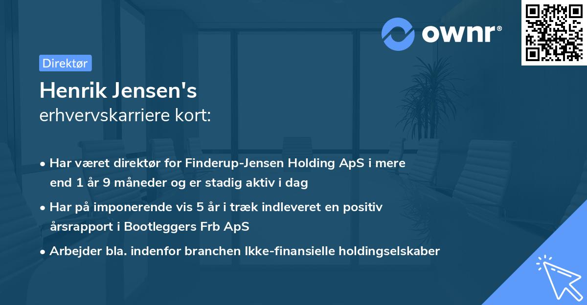 Henrik Jensen's erhvervskarriere kort