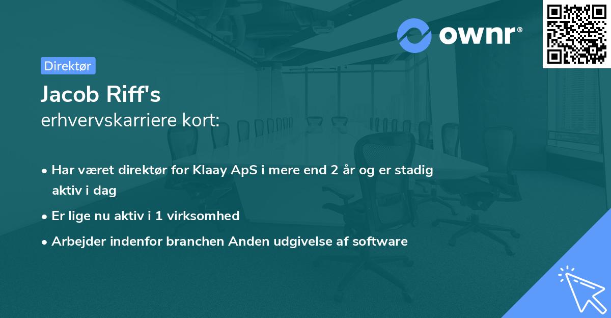 Jacob Riff's erhvervskarriere kort