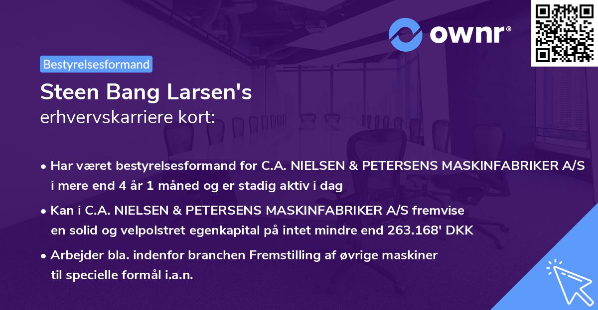 Steen Bang Larsen's erhvervskarriere kort