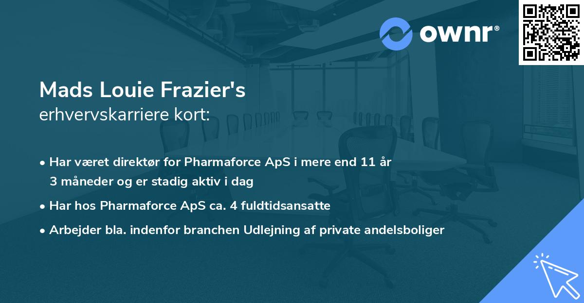 Mads Louie Frazier's erhvervskarriere kort