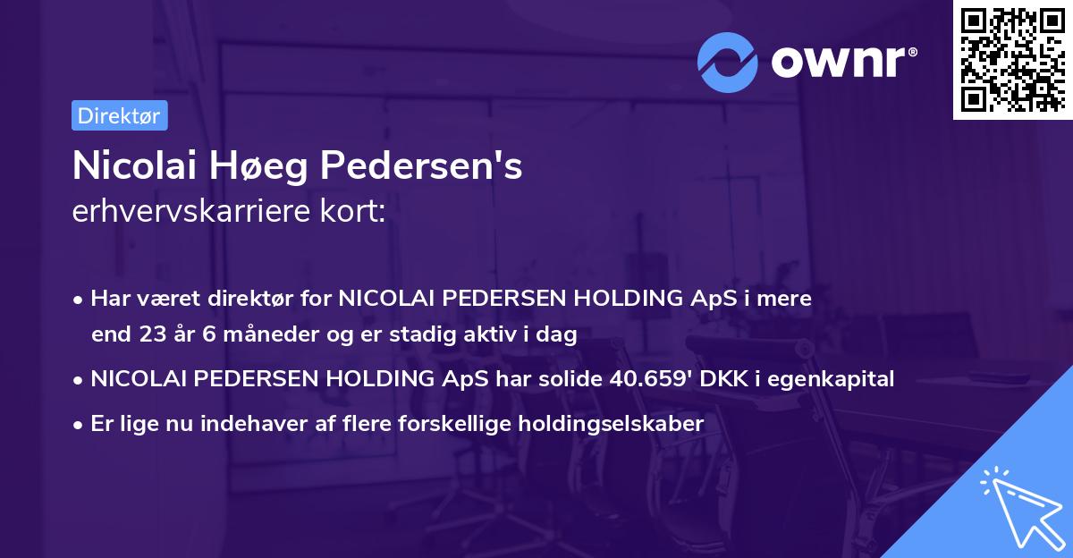 Nicolai Høeg Pedersen's erhvervskarriere kort