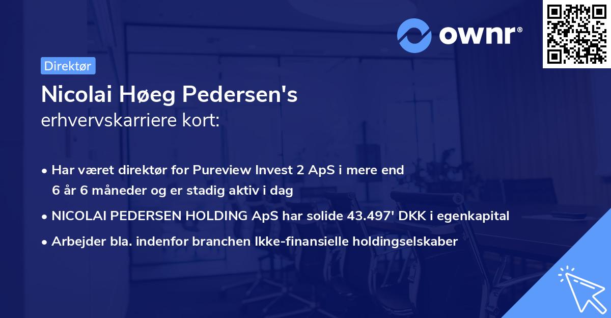 Nicolai Høeg Pedersen's erhvervskarriere kort