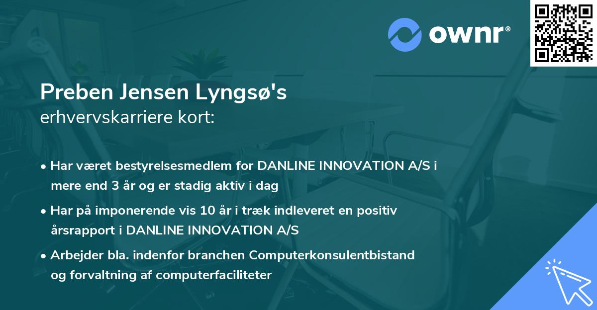 Preben Jensen Lyngsø's erhvervskarriere kort