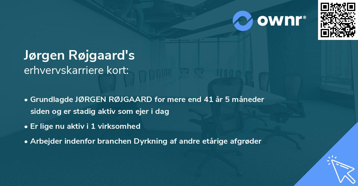 Jørgen Røjgaard's erhvervskarriere kort