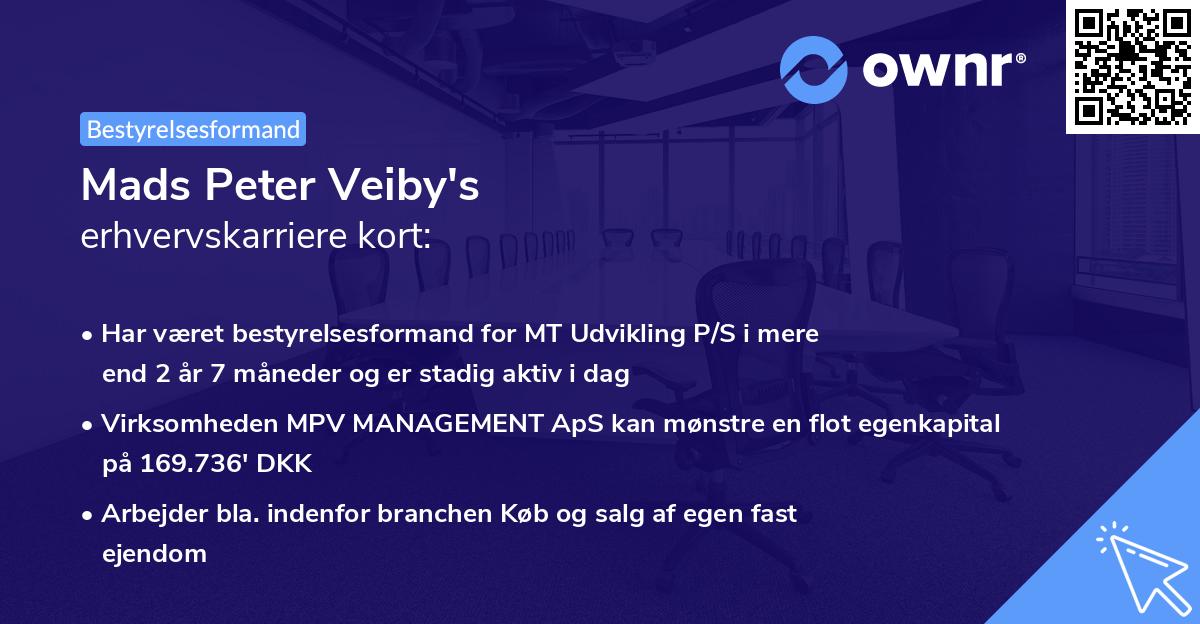 Mads Peter Veiby's erhvervskarriere kort