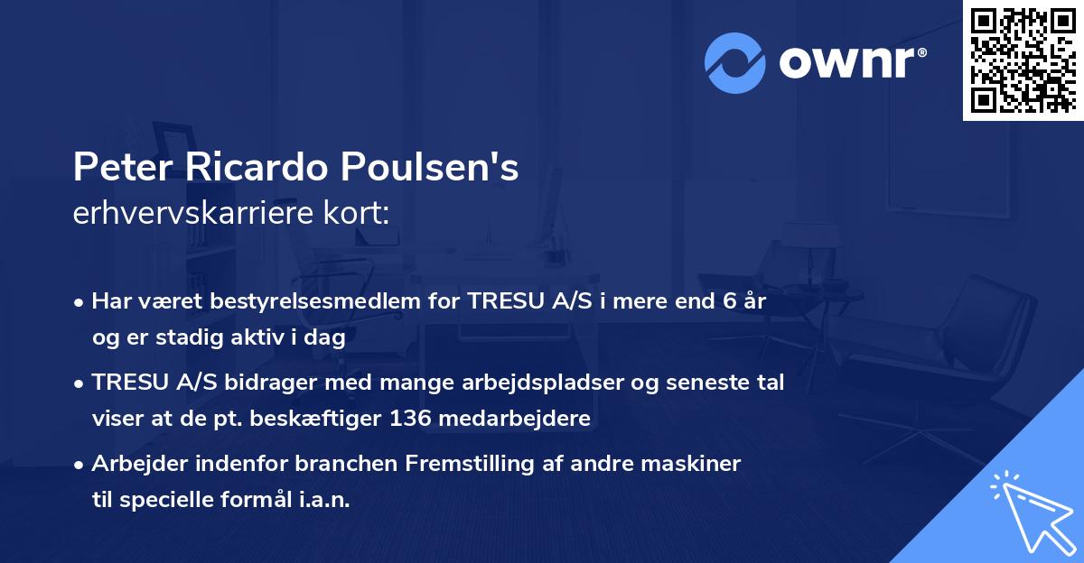 Peter Ricardo Poulsen's erhvervskarriere kort