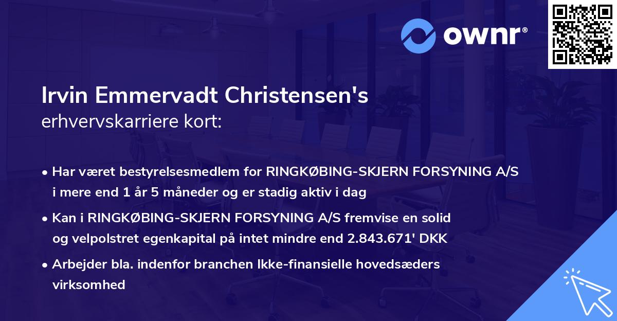 Irvin Emmervadt Christensen's erhvervskarriere kort