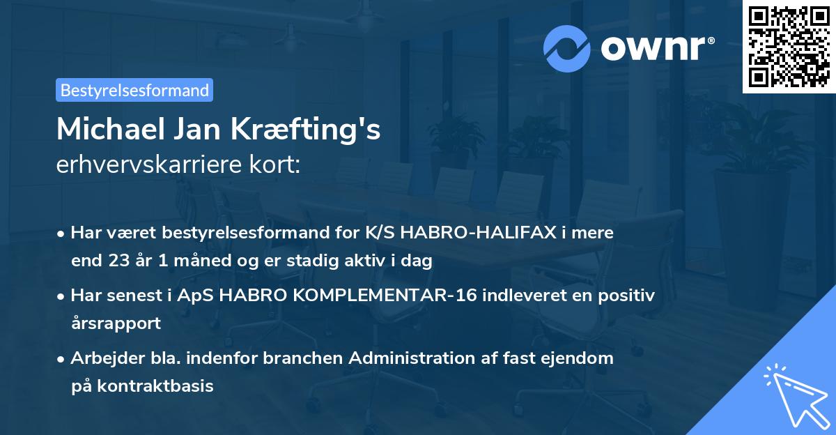 Michael Jan Kræfting's erhvervskarriere kort