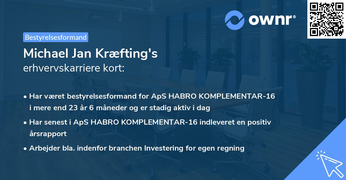 Michael Jan Kræfting's erhvervskarriere kort