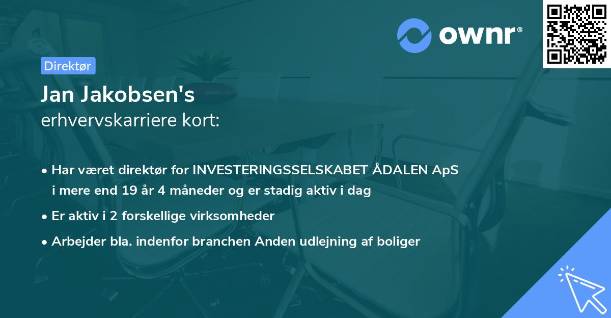 Jan Jakobsen's erhvervskarriere kort