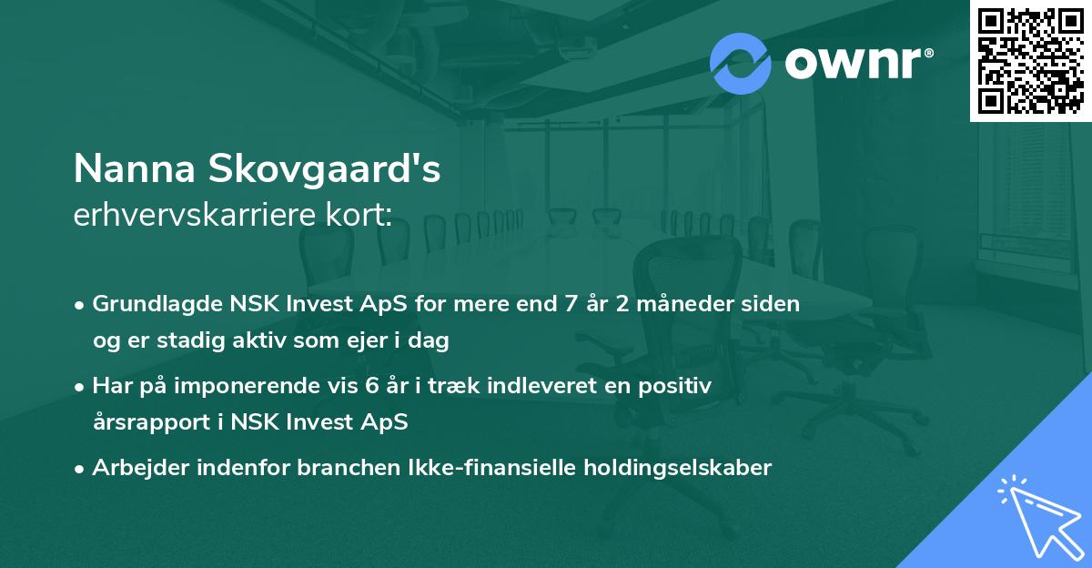 Nanna Skovgaard's erhvervskarriere kort