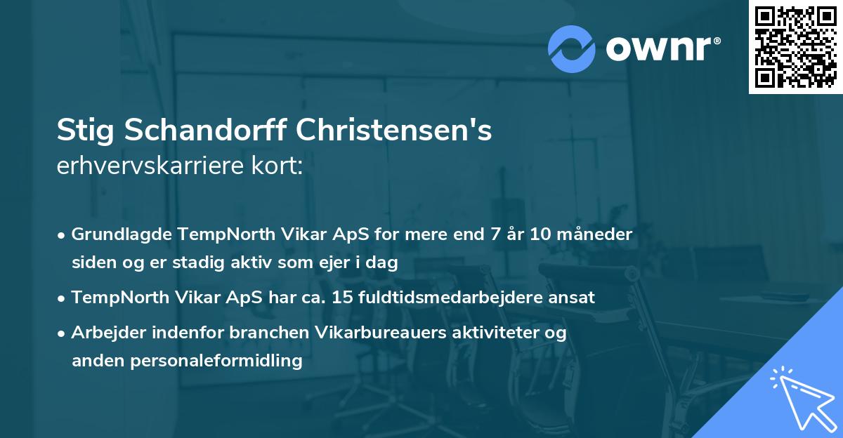 Stig Schandorff Christensen's erhvervskarriere kort