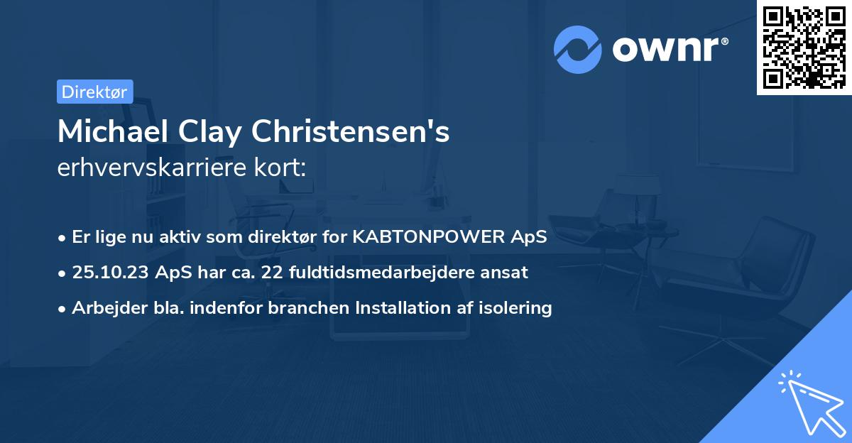 Michael Clay Christensen's erhvervskarriere kort