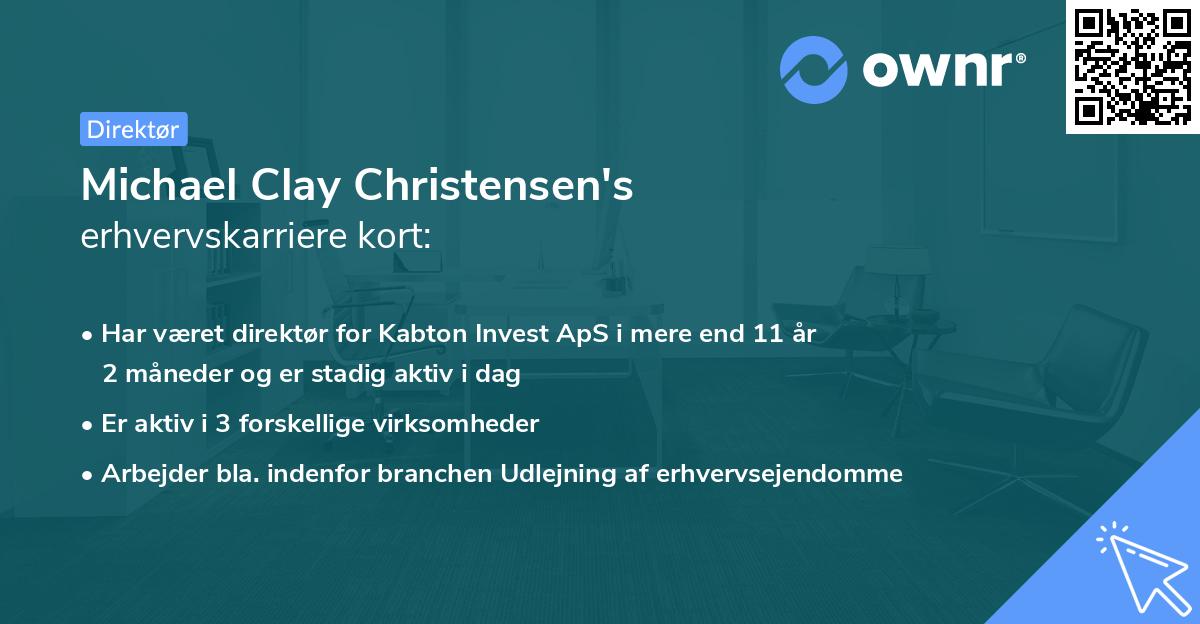 Michael Clay Christensen's erhvervskarriere kort