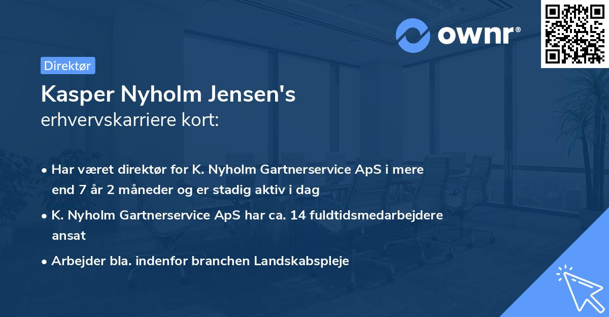 Kasper Nyholm Jensen's erhvervskarriere kort