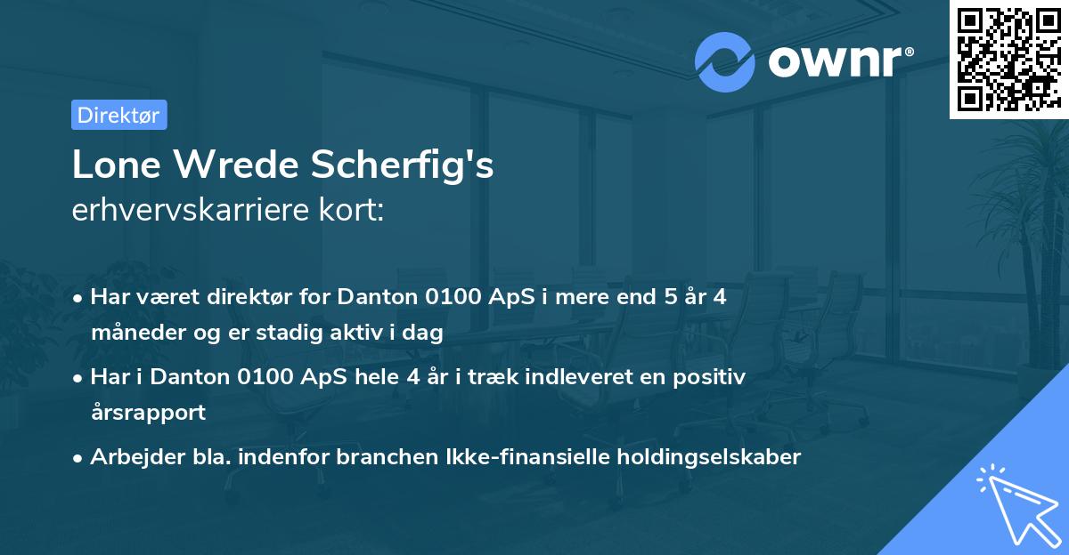 Lone Wrede Scherfig's erhvervskarriere kort