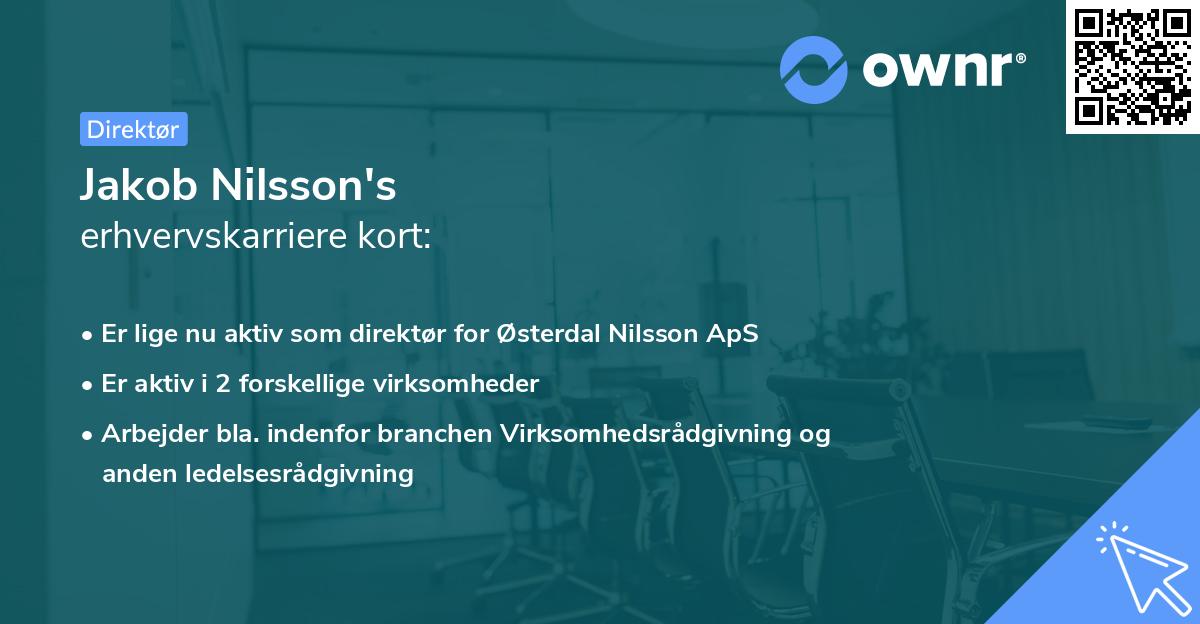 Jakob Nilsson's erhvervskarriere kort