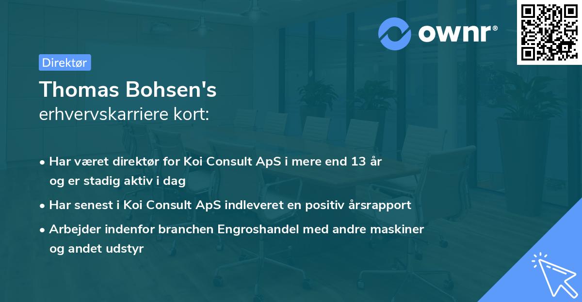Thomas Bohsen's erhvervskarriere kort