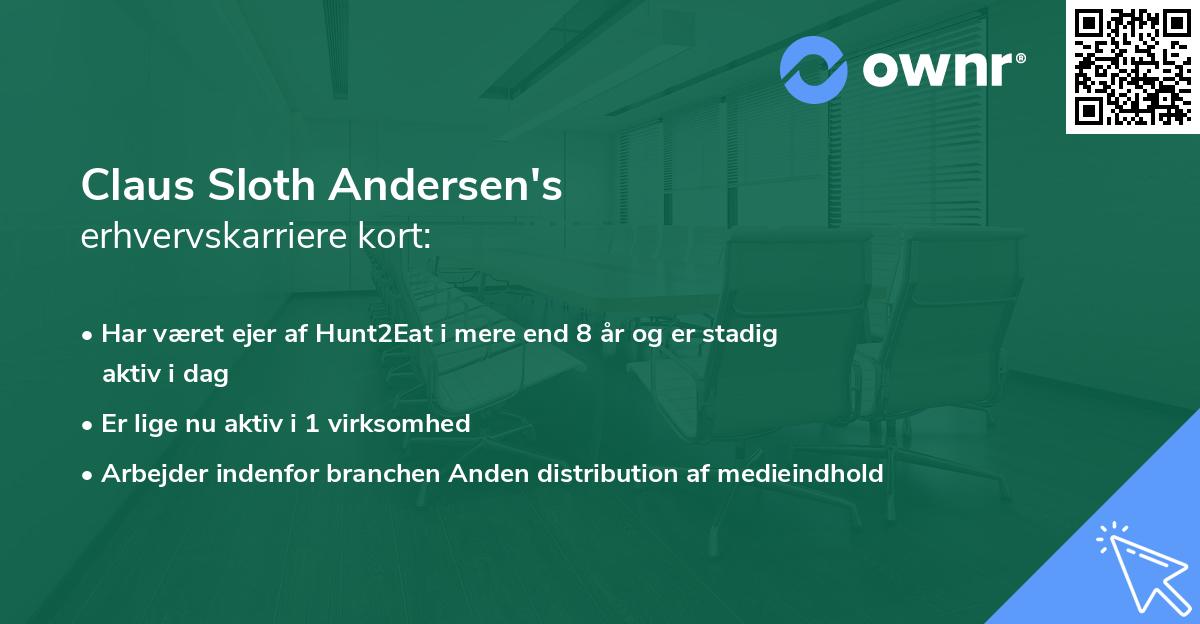 Claus Sloth Andersen's erhvervskarriere kort