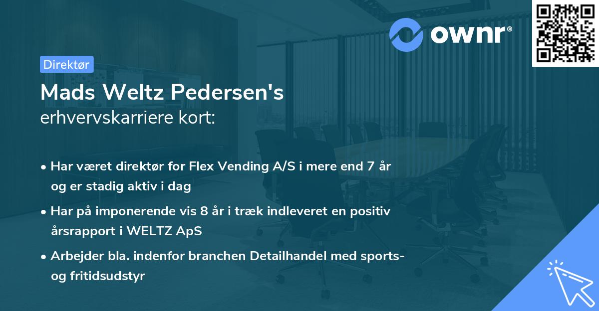Mads Weltz Pedersen's erhvervskarriere kort