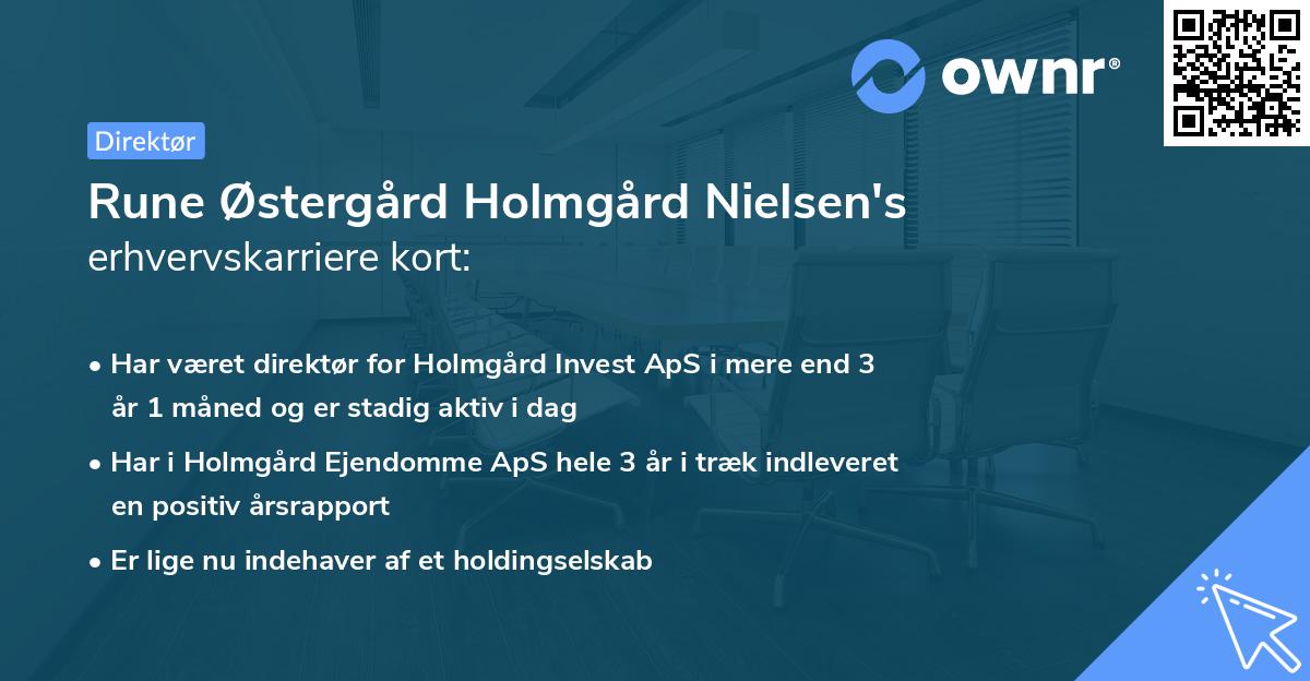 Rune Østergård Holmgård Nielsen's erhvervskarriere kort