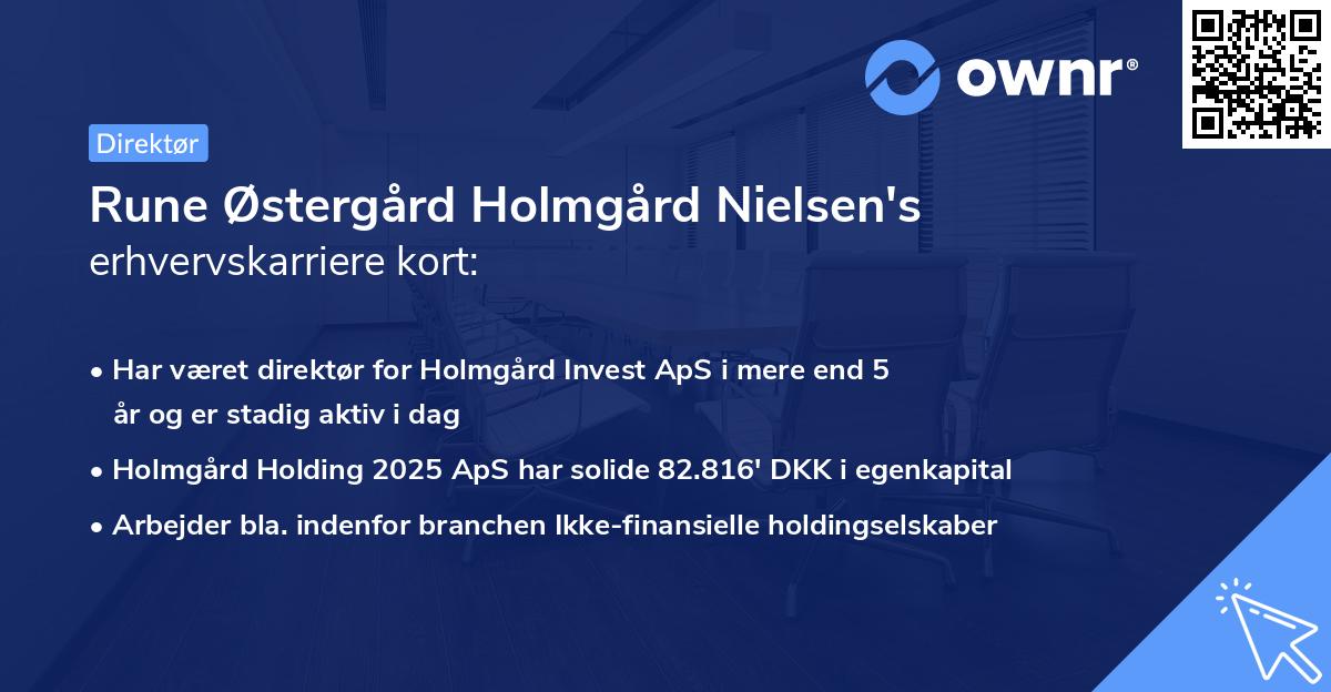 Rune Østergård Holmgård Nielsen's erhvervskarriere kort
