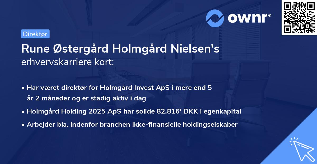 Rune Østergård Holmgård Nielsen's erhvervskarriere kort