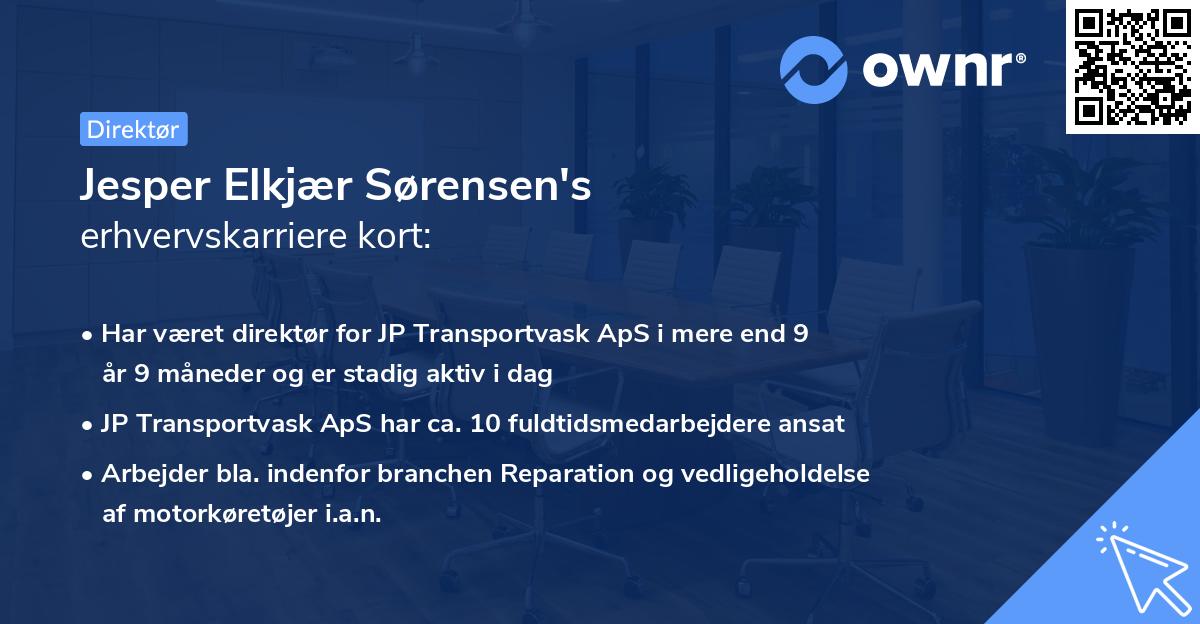 Jesper Elkjær Sørensen's erhvervskarriere kort