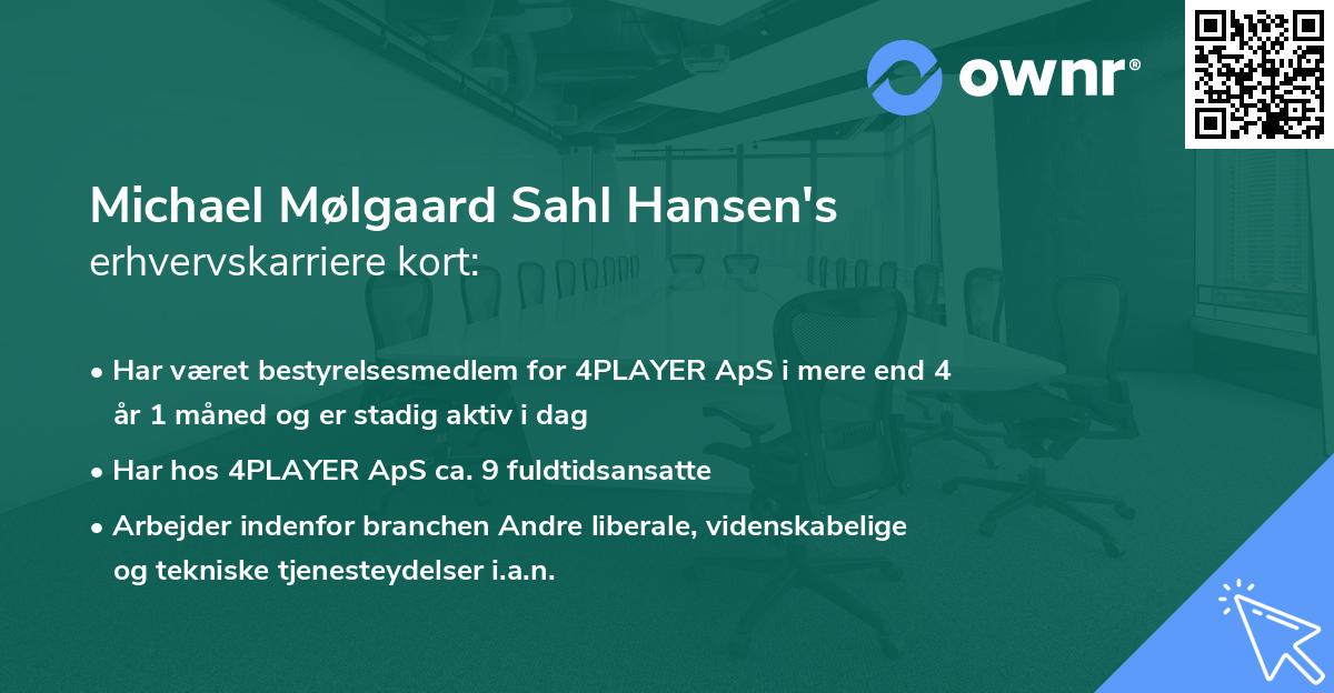 Michael Mølgaard Sahl Hansen's erhvervskarriere kort