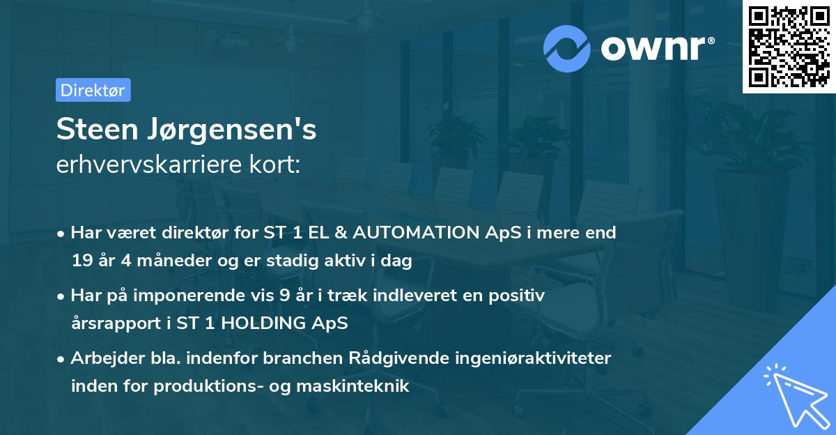 Steen Jørgensen's erhvervskarriere kort