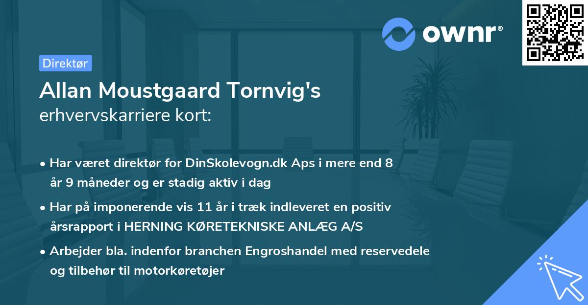 Allan Moustgaard Tornvig's erhvervskarriere kort