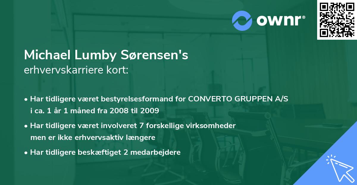 Michael Lumby Sørensen's erhvervskarriere kort